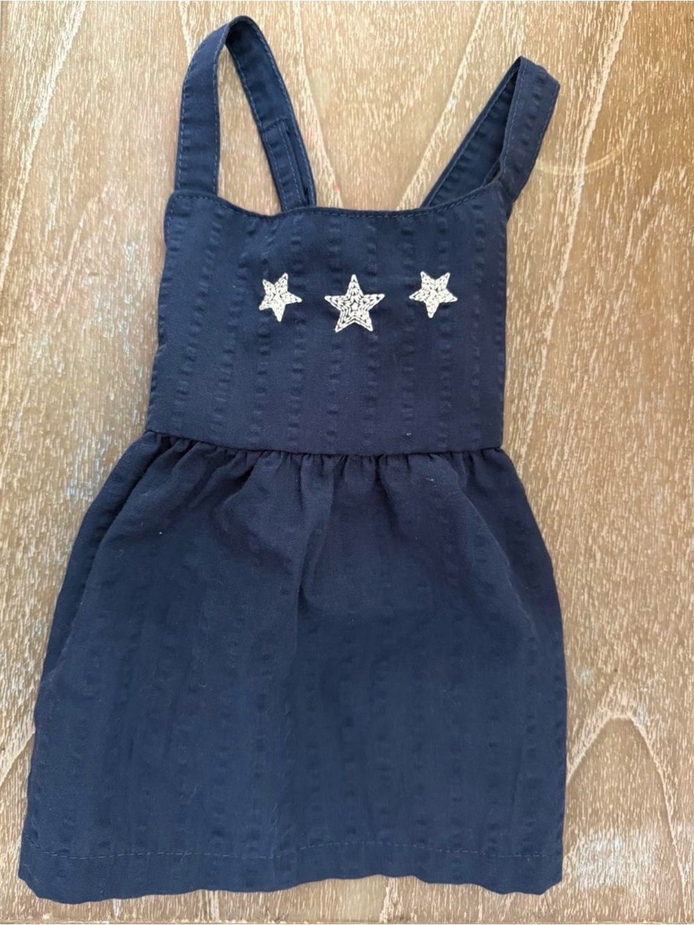 Carter's Navy Romper Dress with Silver Star Accents